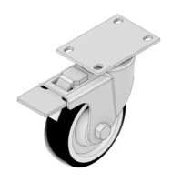 MODULAR SOLUTIONS CASTER 4" SWIVEL TOP PLATE W/BRAKE